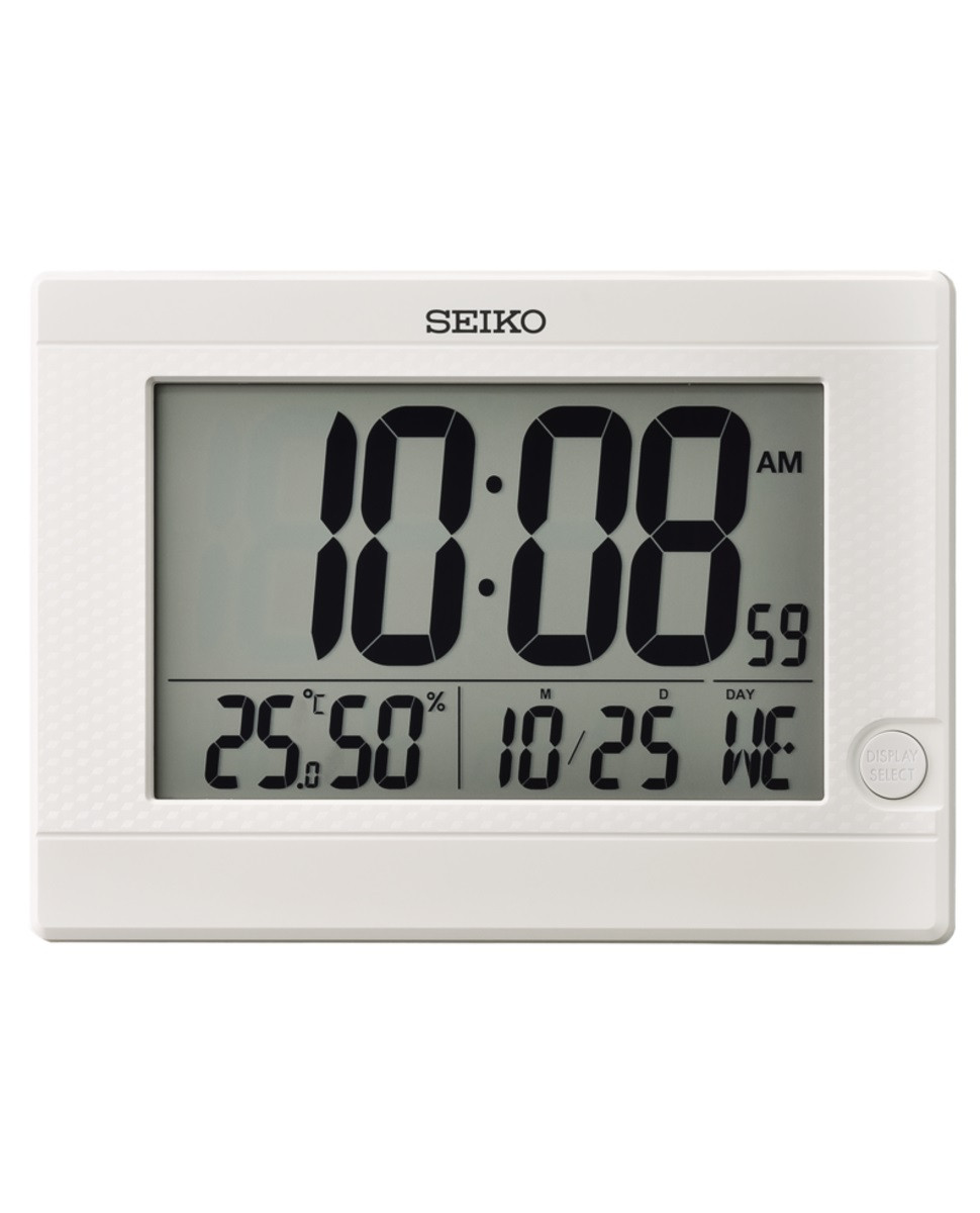 Reloj sobremesa digital Seiko Clocks QHL088W rectangular 26 cm. funci