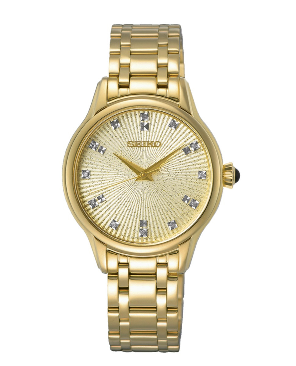 Reloj Seiko SRZ552P1 redondo dorado diamantes mujer Relojes Japoneses