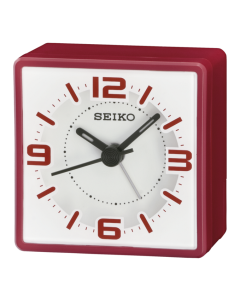 Reloj Seiko despertador qhe091r cuadrado rojo