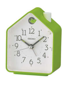 Reloj Seiko QHP010M despertador casita verde canto pajaros