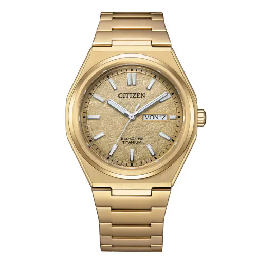 Reloj Citizen AW0130-85A hombre esfera blanca doble calendario titanio