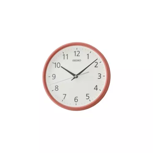 Reloj Seiko pared qxa804e redondo naranja blanco