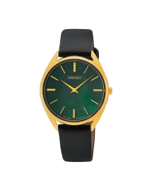 Seiko swr080p1 mujer reloj acero dorado piel