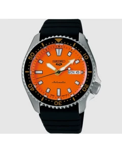 Reloj Seiko SRPL89K1 5 Sports SKX Street Style esfera naranja