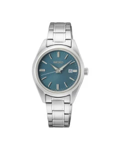 Seiko sur531p1 zafiro esfera azul reloj mujer