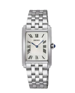 Reloj Seiko SWR083P1 rectangular esfera blanca mujer