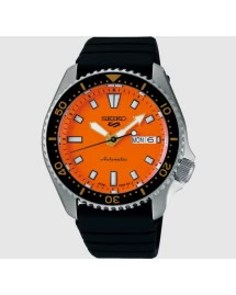 Reloj Seiko SRPL89K1 5 Sports SKX Street Style esfera naranja