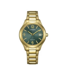 Reloj Citizen FE6122-64X dorado esfera verde mujer