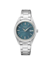 Seiko sur531p1 zafiro esfera azul reloj mujer